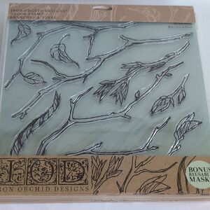 Iron Orchid Designs IOD Branches & Vines 12" Silicone Decor Stamp Set